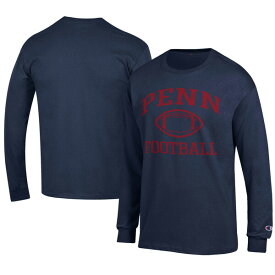 チャンピオン メンズ Tシャツ トップス Pennsylvania Quakers Champion Football Jersey Long Sleeve TShirt Navy
