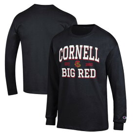 チャンピオン メンズ Tシャツ トップス Cornell Big Red Champion Jersey Est. Date Long Sleeve TShirt Black