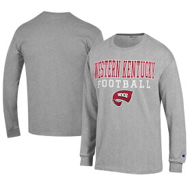 チャンピオン メンズ Tシャツ トップス Western Kentucky Hilltoppers Champion Football Jersey Long Sleeve TShirt Gray