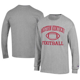 チャンピオン メンズ Tシャツ トップス Western Kentucky Hilltoppers Champion Football Jersey Long Sleeve TShirt Gray