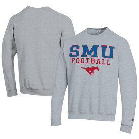 チャンピオン メンズ パーカー・スウェットシャツ アウター SMU Mustangs Champion Football Powerblend Pullover Sweatshirt Gray
