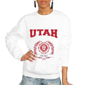 ゲームデイ レディース パーカー・スウェットシャツ アウター Utah Utes Gameday Couture Women's It's a Vibe Classic Fleece Crewneck Pullover Sweatshirt White