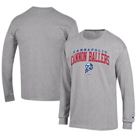 チャンピオン メンズ Tシャツ トップス Kannapolis Cannon Ballers Champion Jersey Long Sleeve TShirt Gray