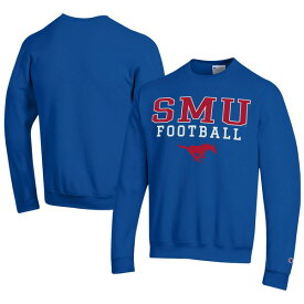 チャンピオン メンズ パーカー・スウェットシャツ アウター SMU Mustangs Champion Football Powerblend Pullover Sweatshirt Royal