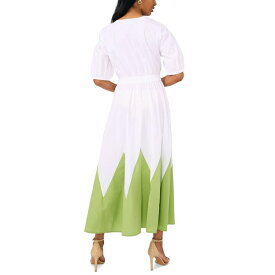 セセ レディース ワンピース トップス Women's Cotton Tie-Front Maxi Dress Matcha Green/ Ultra White