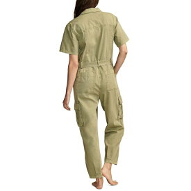 ラッキーブランド レディース カジュアルパンツ ボトムス Women's Belted Short-Sleeve Denim Jumpsuit Light Surplus Green