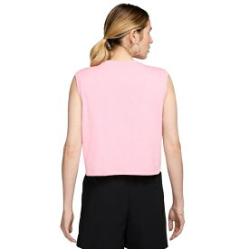 ナイキ レディース Tシャツ トップス Women's Sportswear Club Cropped Sleeveless T-Shirt Med Soft Pink/white