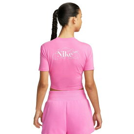 ナイキ レディース Tシャツ トップス Women's Sportswear Essential Slim-Fit Cropped T-Shirt Playful Pink