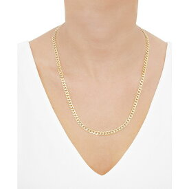 イタリアン ゴールド レディース ネックレス・チョーカー・ペンダントトップ アクセサリー Polished Solid Curb Link 22" Chain Necklace (5-1/2mm) in 10k Gold Yellow Gold