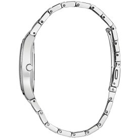 シチズン レディース 腕時計 アクセサリー Eco-Drive Women's Crystal Stainless Steel Bracelet Watch 28mm, Created for Macy's Silver-tone