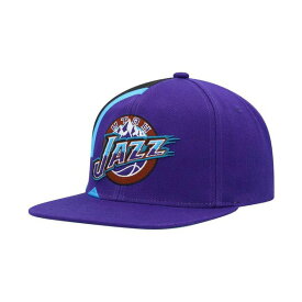 ミッチェル&ネス レディース 帽子 アクセサリー Men's Purple Utah Jazz Hardwood Classics Retroline Snapback Hat Purple