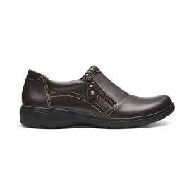 クラークス レディース スニーカー シューズ Women's Carleigh Ray Round-Toe Side-Zip Shoes Dark Brown Leather