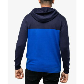 エックスレイ メンズ ニット&セーター アウター Men's Basic Hooded Colorblock Midweight Sweater Royal Blue, Navy
