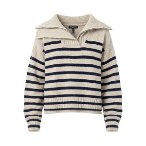 ���O�A���h�{�[�� ���f�B�[�X �j�b�g&�Z�[�^�[ �A�E�^�[ Striped zipped sweater Neutrals