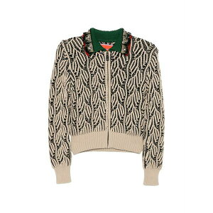 ���E�_�u���E�W�F�C ���f�B�[�X �J�[�f�B�K�� �A�E�^�[ Patterned embellished collar cardigan Neutrals