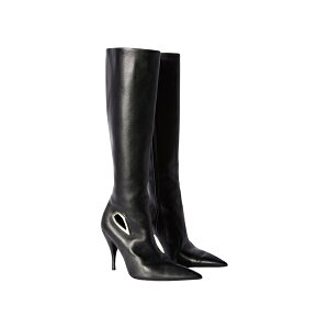 OFF-WHITE �I�t�z���C�g ���f�B�[�X �X�j�[�J�[ �yOFF-WHITE Crescent Knee High Leather Boots Black (Women's)�z �T�C�Y EU_35(21.5cm) -