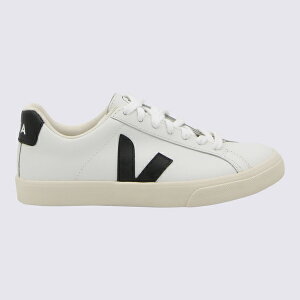 ヴェジャ レディース スニーカー シューズ Extra White And Black Leather Esplar Sneakers Bianco