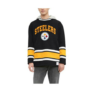 トミー ヒルフィガー メンズ パーカー・スウェットシャツ アウター Men's Black Pittsburgh Steelers Ivan Fashion Pullover Hoodie Black