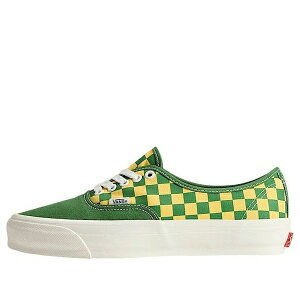 Vans �o���Y �����Y �X�j�[�J�[ �yVans Premium Authentic Checkerboard 'Fairway Green Yellow' VN000EBNBR1�z �T�C�Y US_M_13