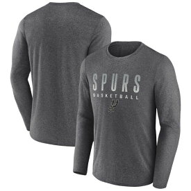 ファナティクス メンズ Tシャツ トップス San Antonio Spurs Fanatics Branded Where Legends Play Iconic Practice Long Sleeve TShirt Heathered Charcoal