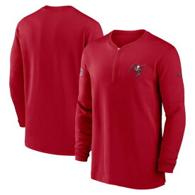 ナイキ メンズ Tシャツ トップス Tampa Bay Buccaneers Nike 2023 Sideline Performance Long Sleeve TriBlend QuarterZip Top Red