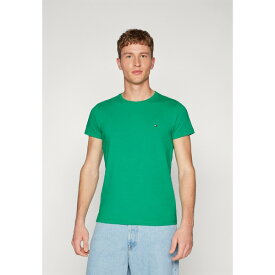 トミー ヒルフィガー メンズ サンダル シューズ SLIM FIT TEE - Basic T-shirt - olympic green