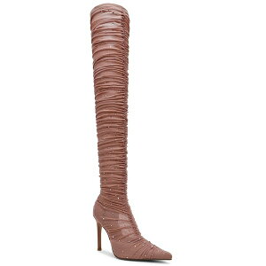 �X�e�B�[�u �}�f�� ���f�B�[�X �u�[�c �V���[�Y Women's Rashida Rhinestone Mesh Over-the-Knee Stiletto Dress Boots Blush Mesh
