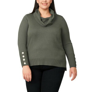bT yCW fB[X jbg&Z[^[ AE^[ Plus Size Ribbed-Hem Cowl-Neck Sweater Dry Oregan