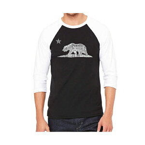 �G���G�[�|�b�v�A�[�g �����Y T�V���c �g�b�v�X California Bear Men's Raglan Word Art T-shirt Black