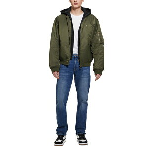 QX Y WPbgu] AE^[ Men's John Bomber Jacket with Removable Hooded Inset Olive Morning Multi