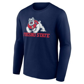 ファナティクス メンズ Tシャツ トップス Fresno State Bulldogs Fanatics Branded Campus Long Sleeve TShirt Navy