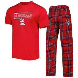 コンセプトスポーツ メンズ Tシャツ トップス St. Louis Cardinals Concepts Sport Badge TShirt & Pants Sleep Set Red/Navy