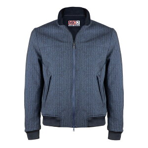 GV[c[ZCgo[X Y WPbgu] AE^[ Man Mid-weight Herringbone Bomber Jacket Traveler BLUE