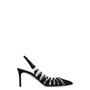 �A�N�A�Y�[�� ���f�B�[�X �q�[�� �V���[�Y Pvc And Leather Slingback Sandals Hot Rumor black