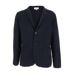 fB[j Y WPbgu] AE^[ Blue Jacket With Classic Lapels And Button Fastening In Cotton Man Blu