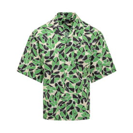 ディースクエアード メンズ シャツ トップス Bowling Dropped Shoulder Shirt BEIGE/GREEN