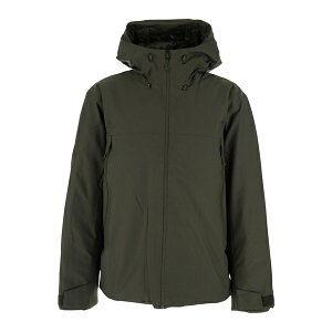 m[XtFCX Y WPbgu] AE^[ Green Jacket With Drawstring Hood In Tech Fabric Man Green