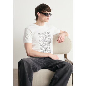 カルバンクライン メンズ Tシャツ トップス INSTITUTIONAL WARP TEE - Print T-shirt - bright white