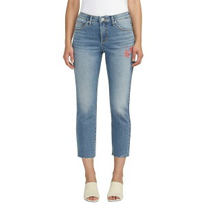 �W���O ���f�B�[�X �f�j���p���c �{�g���X Women's Ruby Mid Rise Straight Cropped Jeans Olympus Blue