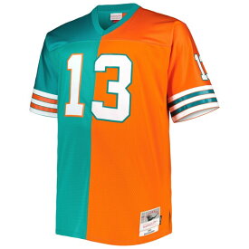 ミッチェル&ネス メンズ ユニフォーム トップス Dan Marino Miami Dolphins Mitchell & Ness Big & Tall Split Legacy Retired Player Replica Jersey Aqua/Orange