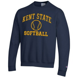 チャンピオン メンズ パーカー・スウェットシャツ アウター Kent State Golden Flashes Champion Icon Softball Powerblend Pullover Sweatshirt Navy