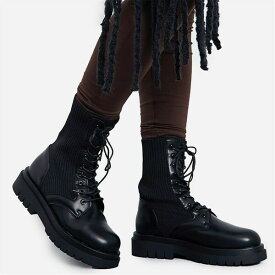 【送料無料】 アイソウイットファースト レディース ブーツ シューズ Knitted Ankle Chunky Sole Boots Black