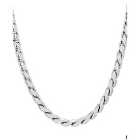 スティールタイム レディース ネックレス・チョーカー・ペンダントトップ アクセサリー Men's Fancy Link Necklace, 24" Silver
