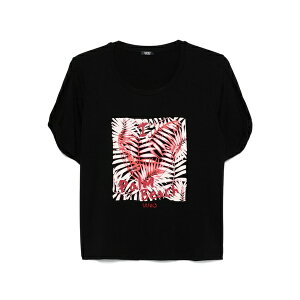 �����[�W���[ ���f�B�[�X T�V���c �g�b�v�X Rhinestone-embellished printed t-shirt Black