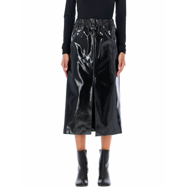 マルタンマルジェラ レディース スカート ボトムス Coated Cotton Midi Skirt BLACKのサムネイル