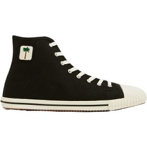 Palm Angels �p�[���E�G���W�F���X �����Y �X�j�[�J�[ �yPalm Angels High Top Vulcanized Sneaker Black White�z �T�C�Y EU_40(25.0cm) Black/White