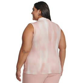 カルバンクライン レディース カットソー トップス Plus Size Printed Sleeveless V-Neck Camisole Top Silver Pink Multi