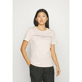 トミー ヒルフィガー レディース Tシャツ トップス LOGO - Print T-shirt - whimsy pink