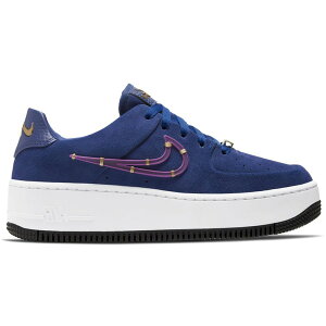 Nike �i�C�L ���f�B�[�X �X�j�[�J�[ �yNike Air Force 1 Sage Low LX Deep Royal Blue (Women's)�z �T�C�Y US_W_10.5 Deep Royal Blue/Metallic Gold/Black/Vivid Purple