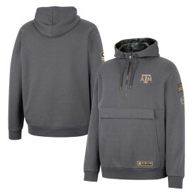 コロシアム メンズ ユニフォーム トップス Texas A&M Aggies Colosseum OHT Military Appreciation QuarterZip Hoodie Charcoal